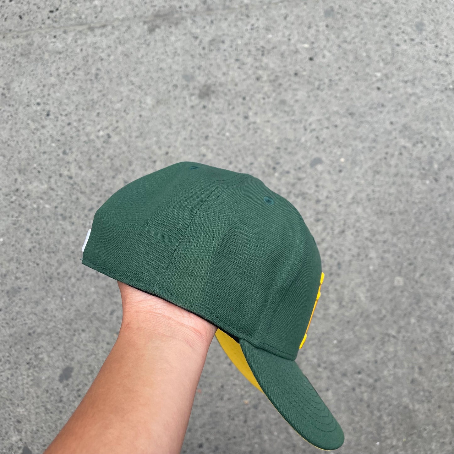 Gorra 59FIFTY Verde & Amarilla – Oakland A’s Edition ⚱️🔫