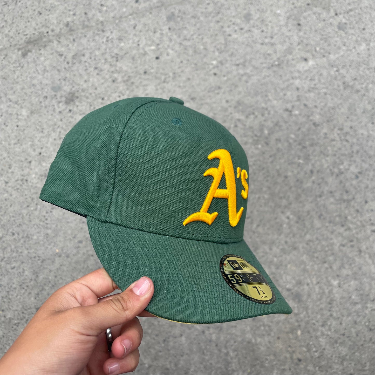 Gorra 59FIFTY Verde & Amarilla – Oakland A’s Edition ⚱️🔫