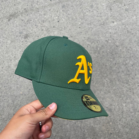 Gorra 59FIFTY Verde & Amarilla – Oakland A’s Edition ⚱️🔫